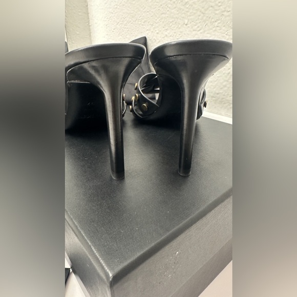 NIB Saint Laurent Tribute 85 Womens Leather Peep-Toe Sandals - Picture 8 of 14